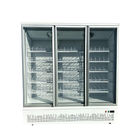 Digital control glass doors deep freezer frozen food display refrigerator with fan cooling