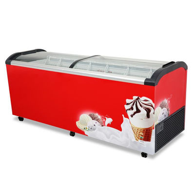 60HZ Horizontal Ice Cream Refrigerator With Glass Sliding Door