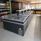 Supermarket Refrigeration Equipment Chest Display Freezer Double Island Freezer with Glass Door