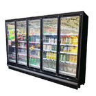 Commercial Supermarket Refrigeration Open Chillers With Glass Door