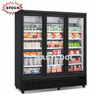 Ice Cream Upright Display Freezer 1200L Glass Door Vertical Showcase Freezer