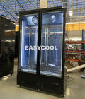 Commercial Double Door Freezer Glass Door Upright Ice Cream Freezer Showcase with CE