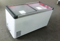 Commercial horizontal cold food chest island display freezer for supermarket with 2 sliding door