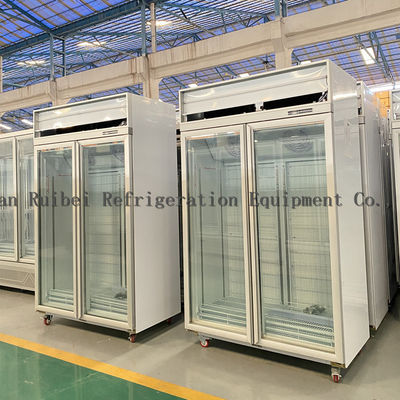 Vertical Supermarkets Double Glass Door Display Freezer Chiller For Beer And Drink