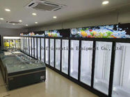 Supermarket Upright Glass Door Air Cooled Freezer Showcase