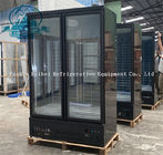 Double Glass Door Upright Display Freezer -18 To -22C Bottom Mount Compressor