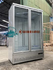 High capacity commercial cold soft energy drink refrigerator 3 transparent glass door display upright cooler for beverag