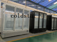 1500L Glass Door Fan Cooling Commercial Upright Showcase Fridge Supermarket Vertical Freezer