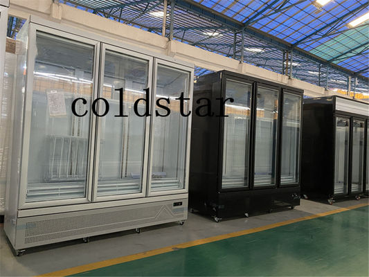 1600L 3 Door R290 Upright Display Freezer 110V For Ice Cream