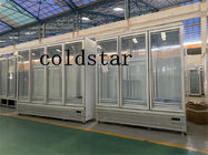 Electric Heating Glass Door Supermarket Upright Display Freezer For Ice Cream And Frozen Food