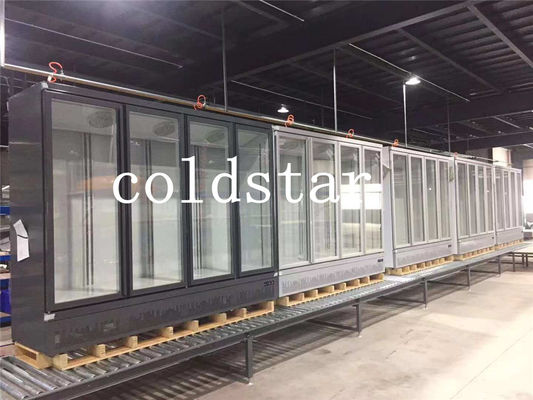 Supermarket Glass Door No Frost Showcase Vertical Display Refrigerator Chiller