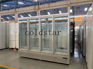 Embraco Compressor -22 Degree Upright Glass Door Freezer 2000L For Ice Cream