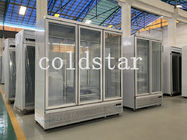 Supermarket 3 Doors Refrigerator Showcase 2~8℃ Upright Glass Door Fridge