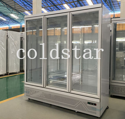 Commercial Refrigerated Showcase Glass Door Upright Fridge For Energy Drink Display