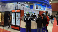 Upright Commercial 2 Glass Door Refrigerator Freezer Showcase For Supermarket Chain Store