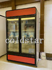 Double Door Upright Ice Cream Display Freezer With Automatic Defrost Glass Door