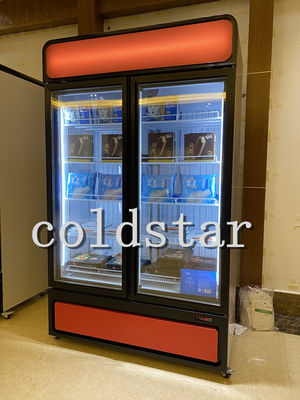 Commercial Supermarket Upright 400L Glass Door Display Fridge Freezer