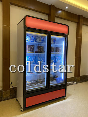 Commercial Supermarket Glass Door Freezer Food Refrigerated Showcase