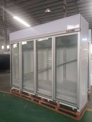 Commercial 4 Glass Door Vertical Cooler Refrigerator Showcase