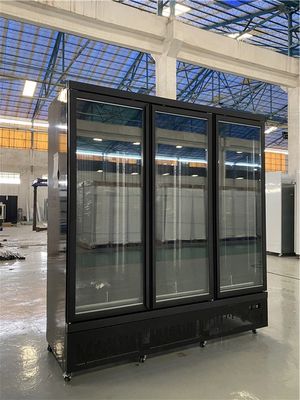 Hot Selling Commercial Glass Door Vertical Refrigerator for Displaying Beverage Milk