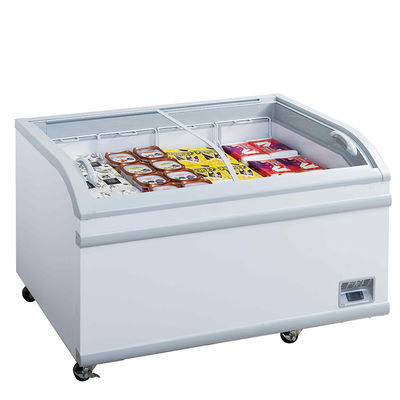 Commercial supermarket deep chest glass top freezer fish display fridge frozen food display freezer