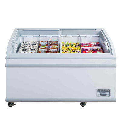 Commercial supermarket deep chest glass top freezer fish display fridge frozen food display freezer