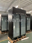 Supermarket Refrigerated Showcase Commercial Glass 2 Doors Cooler