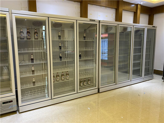 Commercial Fan Cooling -18~-22 Degree Freezer Commercial Movable Display Cabinet 2-6 Door Vertical Freezer