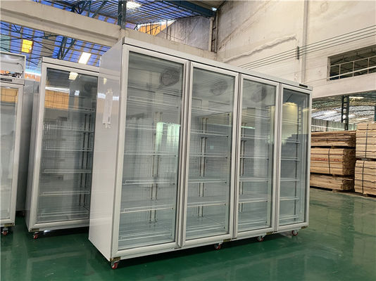 With remote system Vertical glass door display showcase supermarket drink chiller refrigerator