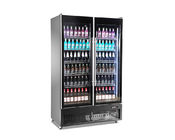 Double full glass door display cooler for energy drink display with high quality made in China