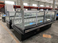 Commercial butcher showcase refrigerator Right angle glass cooked food display chiller
