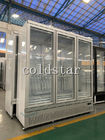 1600L 5- Layer Soft Drink Refrigerator Display Case Glass Door Upright Cooler