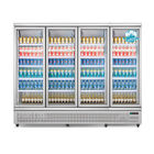 4 Doors Beer Beverage Refrigerator Commercial Vertical Cold Drink Display Fridge Glass Door Cooler