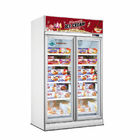 Supermarket Glass Door Freezer Ice Cream Upright Display Case