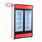 Supermarket -22C upright ice cream display case R290 2 glass door freezer showcase