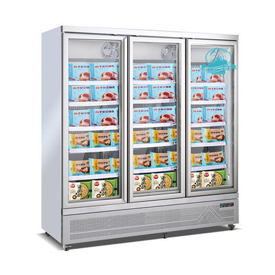 1600L 3 Door R290 Upright Display Freezer 110V For Ice Cream