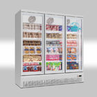 Fan Cooling 3 Glass Doors Upright Freezer ,Supermarket  Automatic Defrost Refrigerator Display Showcase