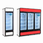 Fan Cooling 1-2-3 Doors Upright Freezer Showcase For Ice Cream And Seafood
