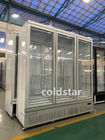R290 Upright Glass Door Soft Drink Display Cooler For Supermarket