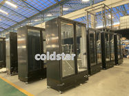 -22C Commercial upright dynamic cooling double 2 glass door freezer showcase ice cream display freezer