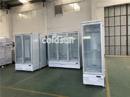 Commercial Upright Beverage Cooler 2~8℃ Automatic Defrost Glass Doors Display Refrigerator