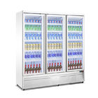 Transparent Glass Door Refrigerator Supermarket Upright Beverage Display Cooler
