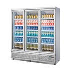 1600L 5 Layer Soft Drink Refrigerator Display Case Glass Door Upright Cooler