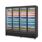 Supermarket Vertical Glass Door Refrigerated Showcase Beverage Cooler Black