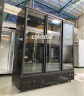 Supermarket 3 Doors Refrigerator Showcase 2~8℃ Upright Glass Door Fridge