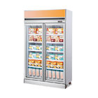 Glass Door Upright Freezer Display Showcase For Commercial Supermarket