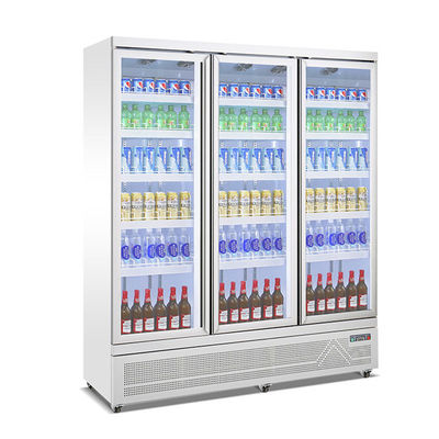 Commercial Refrigerated Showcase Glass Door Upright Fridge For Energy Drink Display