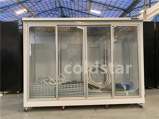 Supermarket Vertical Glass Door Multideck Refrigerated Chiller Showcase