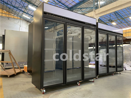 Commercial 1 2 3 4 Doors Drinks Refrigeration Showcase With Digital Thermostat