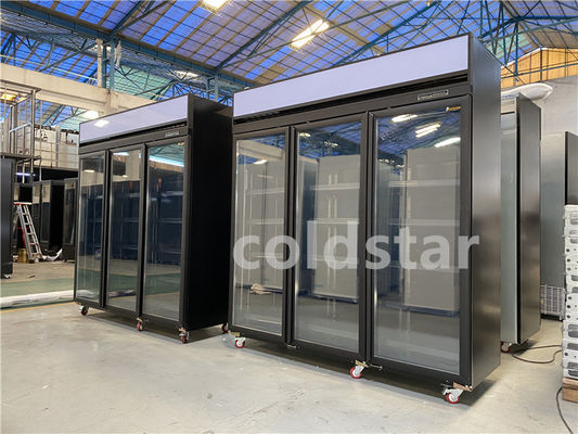 Electric heating glass door vertical supermarket display freezer for ice cream and frozen food